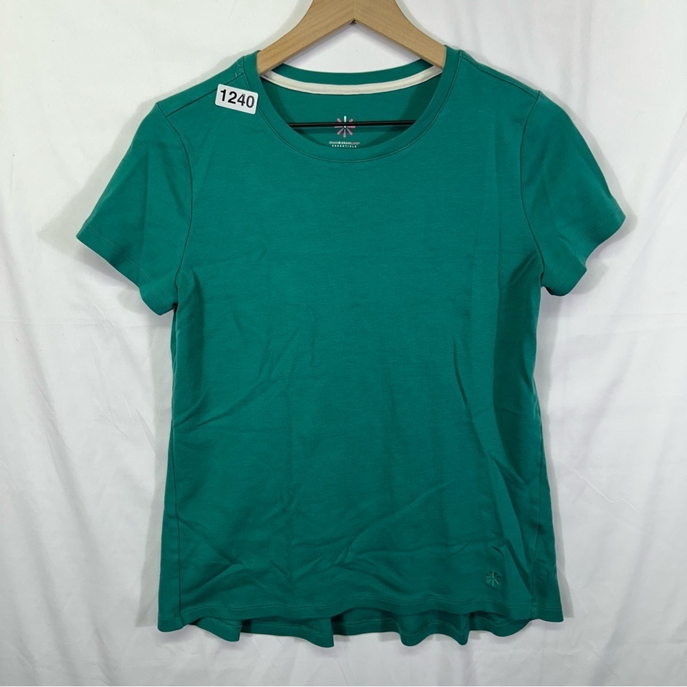 Isaac Mizrahi Live Essentials Teal Scoop Neck Short Sleeve Top Size S